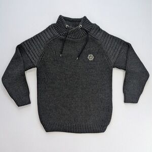 Leif Nelson Chunky Knit Funnel Neck Sweater Gray 3X